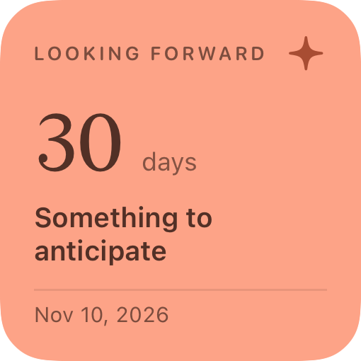 Something to anticipate — example design rendered by WidgetFlair