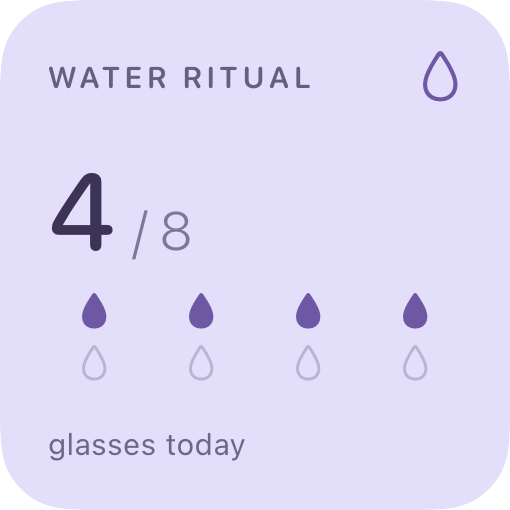 Water ritual — example design rendered by WidgetFlair