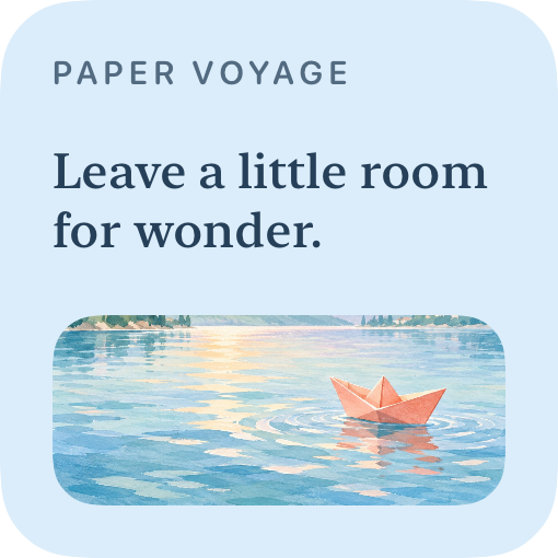 Paper voyage — example design rendered by WidgetFlair