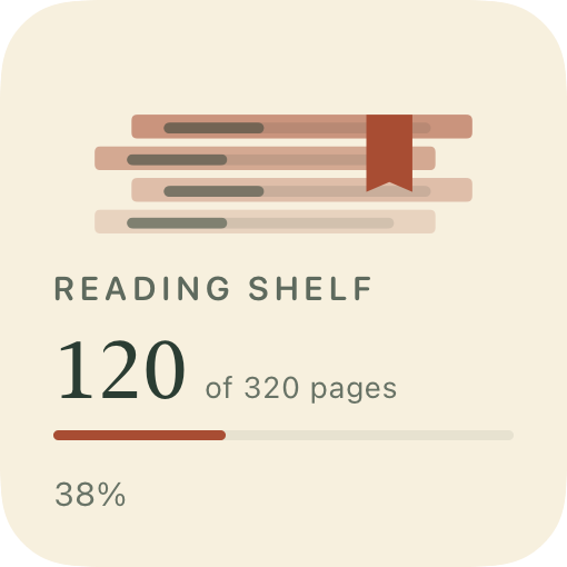 Reading shelf — example design rendered by WidgetFlair