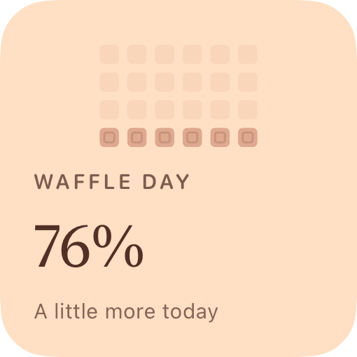 Waffle day — example design rendered by WidgetFlair