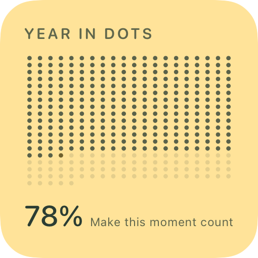 Year in dots — example design rendered by WidgetFlair